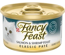 ( 4 Pack ) Fancy Feast Classic Pate Salmon & Shrimp Wet Cat Food, 3 oz cans
