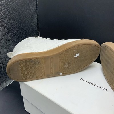 Balenciaga Arena Men 8 41 White Leather High Top Sneakers Shoes