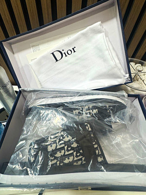 Dior Men s Black/White Monogram Logo Slide Sandals EU 45 US 11.5 Rubber