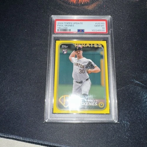 Paul Skenes 2024 Topps Update #US100 Yellow Parallel RC PSA 10