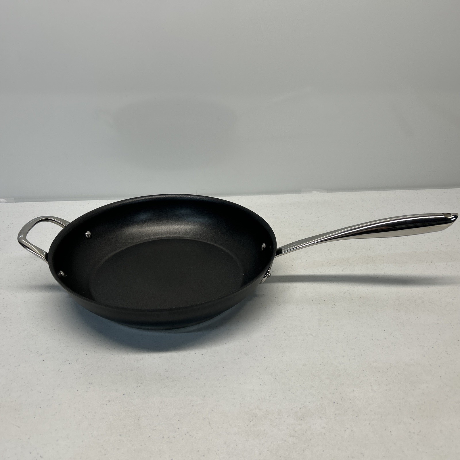 Williams Sonoma Hestan Stainless Thermoclad 12" Fry Pan Skillet  Induction Nice!