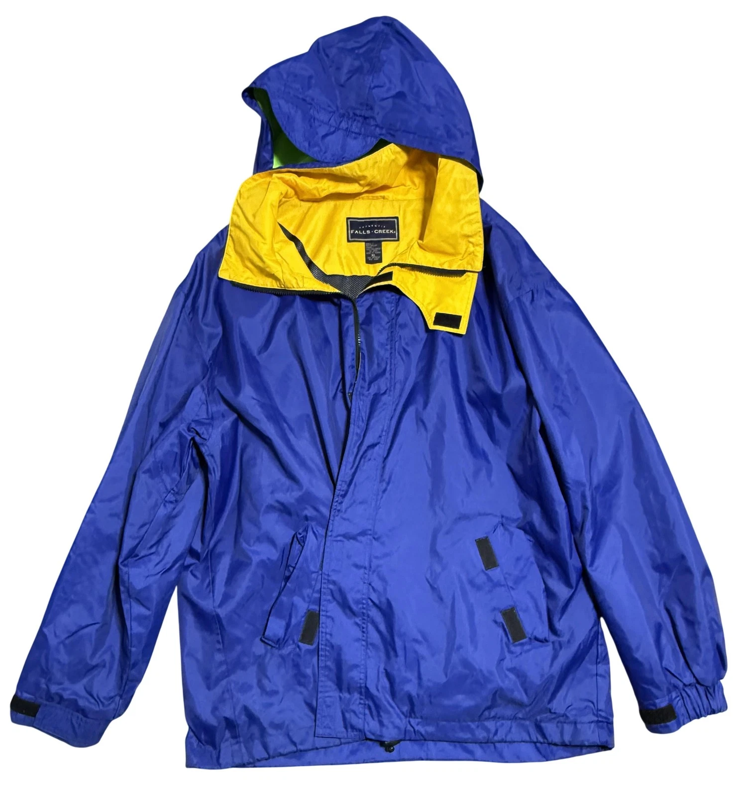 Falls Creek Jacket Mens XL Blue Hooded Nylon Windbreaker Mesh Lined Full Zip
Opens in a new window o