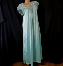 COZEE CORNER Long Babydoll Nightgown SILKY AQUA BLUE Goddess Maxi Dress XL
