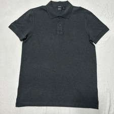 Hugo Boss Short Sleeve Polo Shirt Mens XL Regular Fit Grey Cotton