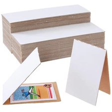 Stockroom Plus Corrugated Card Protector Sleeves - 3 x 4.5 in, White, Pack of