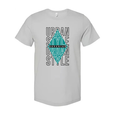 Urban Style Graphic Unisex T Shirt With Turquoise Triangle Overlay And Superior