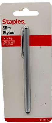 Staples Universal Slim Stylus Silver 51140-US Capacitive Touchscreen Rubber Tip
