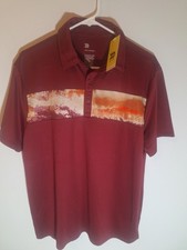 Men's All in Motion Stretch Dry Fit Polo Shirt Red New NWT Medium Short Sleeve