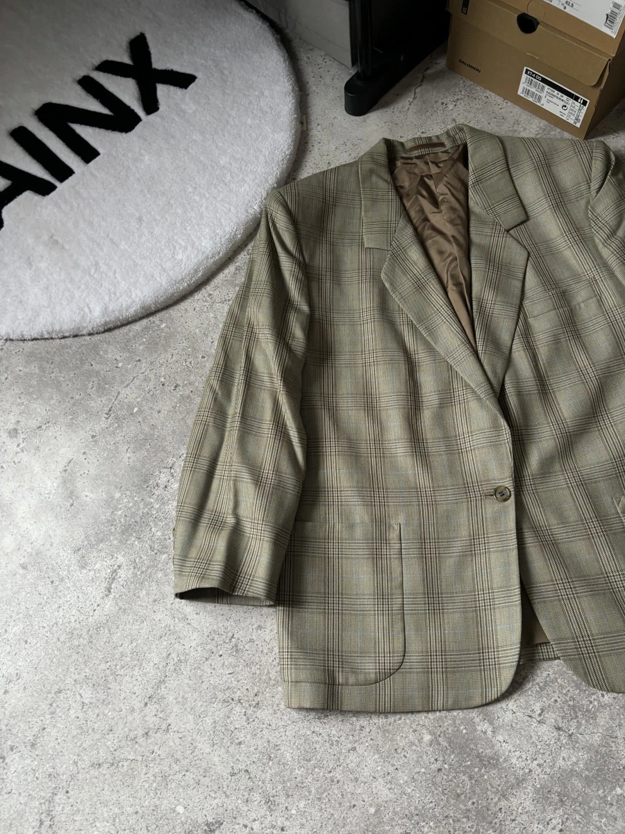 Conjunto de traje falda a cuadros vintage de Burberrys de lana para mujer talla L/XL hecho en Inglaterra