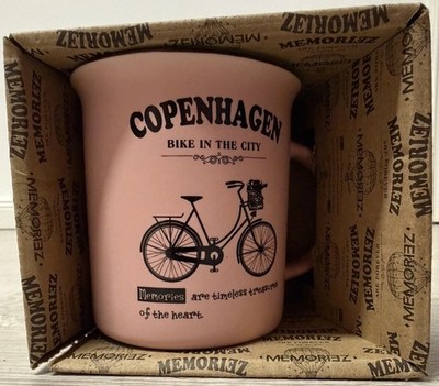 Memoriez Story Mug Tasse Cup - Copenhagen Rosa/Rose BIKE IN THE CITY NEU