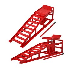 2-Pack 5T Hydraulic Car Ramps, 11000LB Low Profile Service Lift, Red