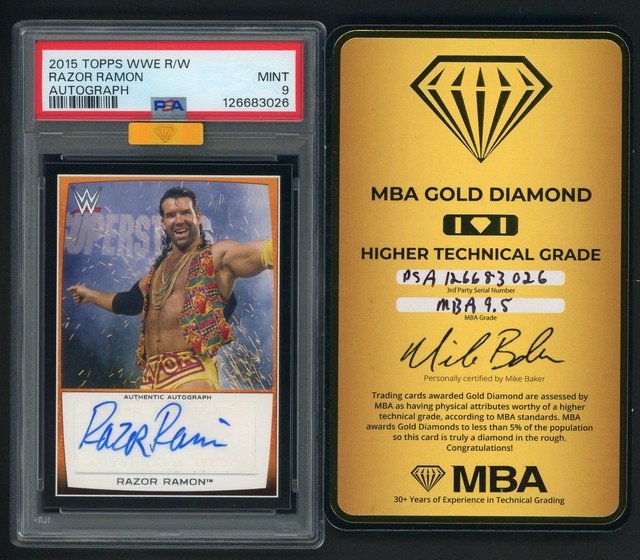 2015 Topps WWE R/W Wrestling Razor Ramon AUTO PSA 9 POP 1 No 10's