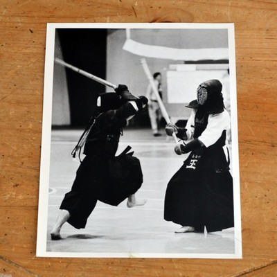 1960's Vintage Press Photo Japanese Kendo Martial Arts Demonstration, Samurai