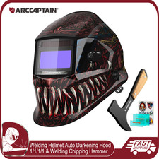 ARCCAPTAIN Welding Helmet Auto Darkening True Color Arc Tig Mig Welding Hammer