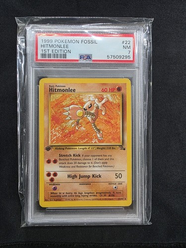 Hitmonlee (1st Edition) graded PSA 7 for sale on eBay