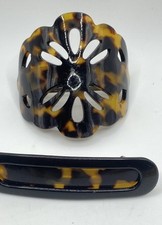 Lot of 2 CLASSIC HAIR CLIP MADE IN FRANCE TORTOISE