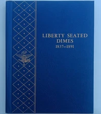 Vintage Whitman 1837-1891 Seated Liberty Silver Dimes 9437 Bookshelf Coin Album