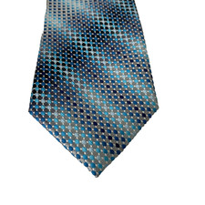 Bespoke New York Tie Mens One Size Blue Geometric Polyester Necktie Pattern