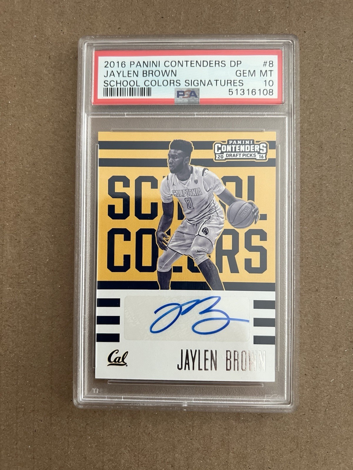 2016-17 Panini Contenders School Colors Jaylen Brown RC AUTO RARE PSA 10 POP 2