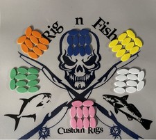 60 Easy Loader Rig Floats Mixed Colors Pompano, Whiting, Snappers, Croakers
