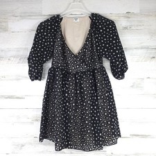 ARITZIA SUNDAY BEST BONITA DAISY BLACK MINI DRESS WOMEN'S SIZE XS 3/4 SLEEVE EUC