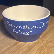 Devonmoor Pottery Bluewear ceramic bowl 4" "The Devonshire Dairies Torbay"