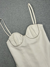 ZARA White Rhinestone Strap Bodysuit Corset Style Size L NWT 233 