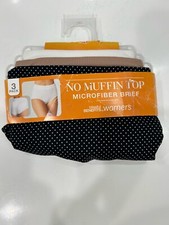 NWT Blissful Benefits By Warner's 3-Pack No Muffin Top Microfiber Brief Sz S 5