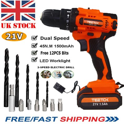 21V Cordless Drills Driver Rechargeable 