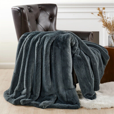 Luxurious Heavy Faux Fur Blanket Ultra Soft Plush Throw for Bed Couch Home  Decor