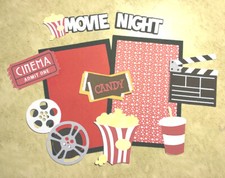 Movie Night Die Cuts - Movie Night Scrapbooking Pieces - 8 pcs.  2 or 4 mats