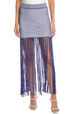 Staud Mini Skirt with Purple Fringe size XS
