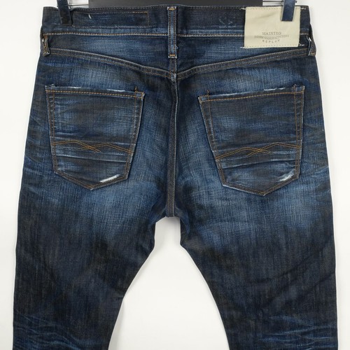 REPLAY MAESTRO M978 BLUE MEDIUM MEN'S JEANS DESTROY W32 L30 ITALY TAPERED  DENIM | eBay