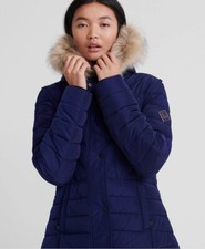 Superdry Womens Icelandic Rich Navy Jacket Coat Glacier Ship Worldwide