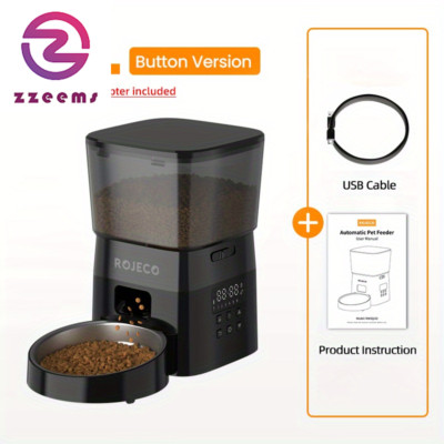 Automatic Cat Pet Dogs Food Dispenser Feeder 1-6 Meals Stainless Steel Bowl 