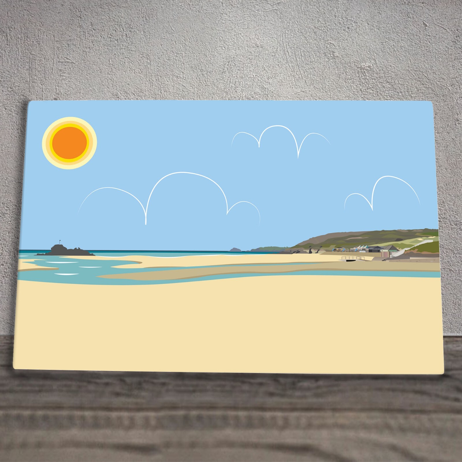 Perranporth Tile Plaque Sign Nautical Beach Wall Art By Kate Pearson 20x30cm