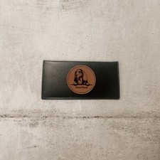 Basset Hound Dog Peeking Design Laser Engraved Leather Checkbook Cover