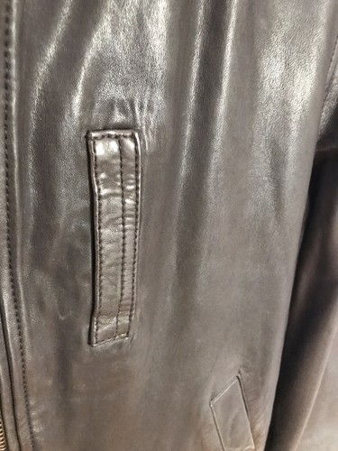 LAMARQUE Leather Jacket Ma-1 Model, Brown, Size L, Military Bomber Style - Picture 4 of 10