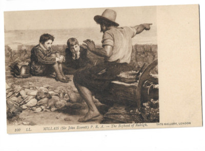 Vintage Postcard Sir John Everett ~ The Boyhood Of Raleigh Millais Tate Gallery