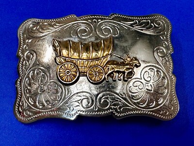 Covered Wagon Carriage Two Tone Nickel Silver Western  display picture 3