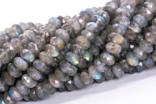 6-7x3MM Genuine Natural Labradorite Beads Grade AAA Faceted Rondelle Loose Beads