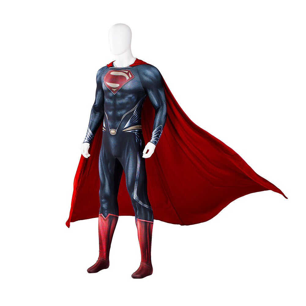 Superman: The Man of Steel Cosplay Costume Jumpsuit Cloak Halloween Full  Set