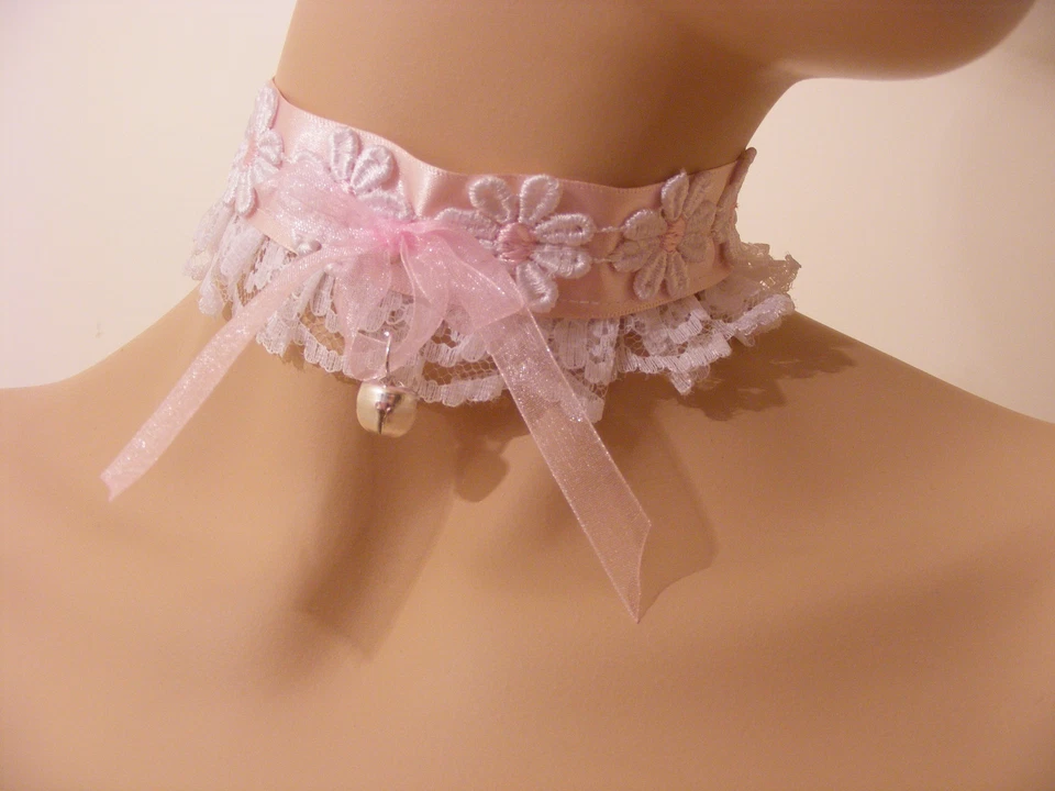 SISSY ADULTO BEBÉ GATITO MARGARITA DDLG GARGANTILLA CUELLO LOLITA DISFRAZ COSPLAY CAMPANA Foto 4 de 4