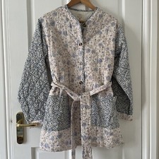 Billabong Women’s Blue Floral Quilted Jacket Size S U.k. 8/10