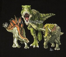 DINO HEADS  TAILS-Dinosaur T Rex Stegosaurus Triceratops Jurassic T shirt M-2XL