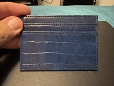 BLUE  Slim Faux  Leather Credit Card Holder ID Holder Thin Mini Wallet BLUE