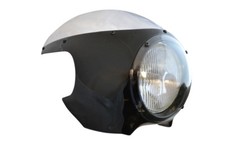 Motorbike Fairing Cowl & Headlight Cafe Racer BLACK Clear Windshield Screen