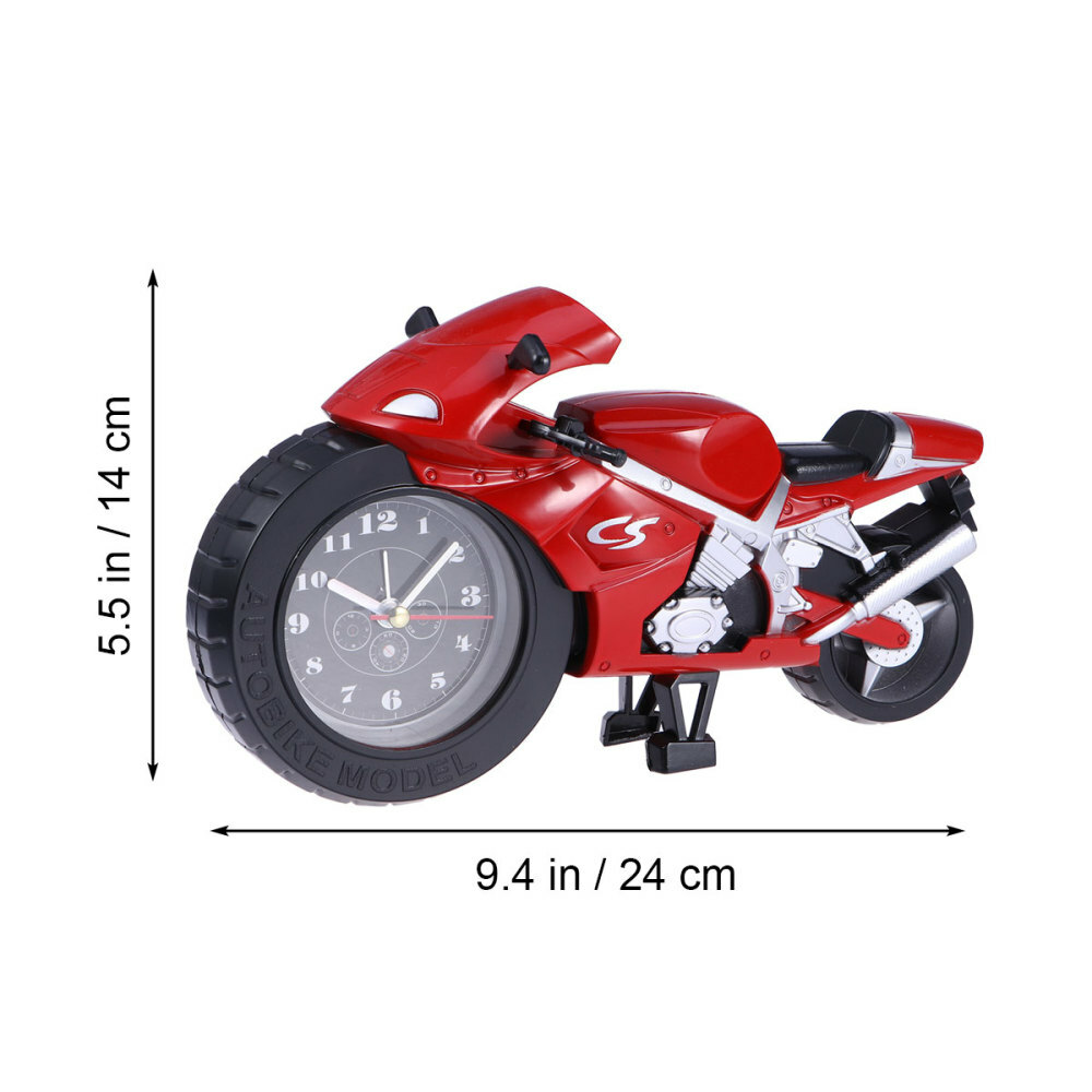 Veemoon Retro Motorrad-Form Wecker Quarzuhr Produktbild-Vorschau 3