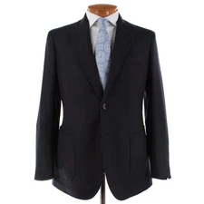 Stile Latino NWT Wool / Cashmere Sport Coat Size 50R (40R US) In Solid Dark Blue