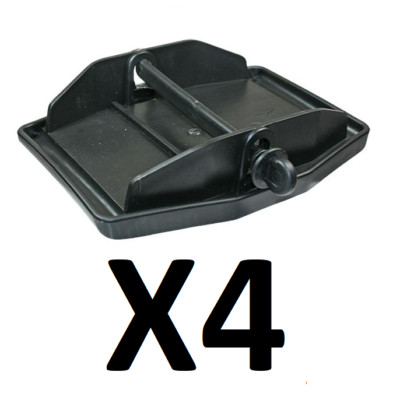 Carafoot Corner Steady Jack Pads / Feet (Set of 4) Black - for caravan